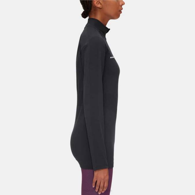 Mammut είδη ένδυσης γυναίκες τριφτ μακρυμάνικο με μισό φερμουάρ μαύρος J2DJ1049