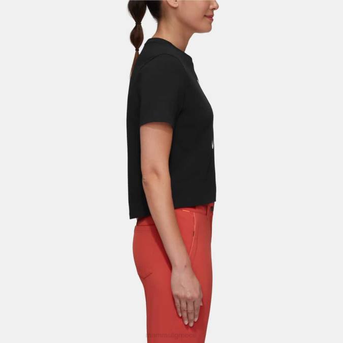 Mammut είδη ένδυσης γυναίκες Masone μπλουζάκι με κομμένα γράμματα μαύρος J2DJ250