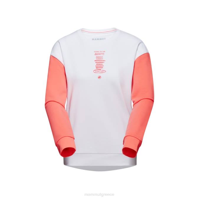 Mammut είδη ένδυσης γυναίκες core ml crew neck κάθε μέρα λευκός-σολωμός J2DJ244