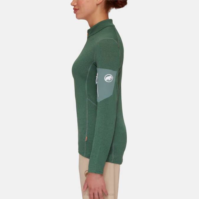 Mammut είδη ένδυσης γυναίκες ενεργειακό φως ml μισό φερμουάρ σκούρο νεφρίτη J2DJ935