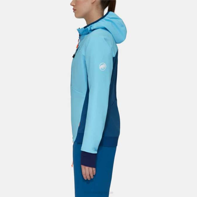 Mammut είδη ένδυσης γυναίκες aenergy so υβριδικό μπουφάν με κουκούλα δροσερό μπλε-βαθύ πάγο J2DJ696