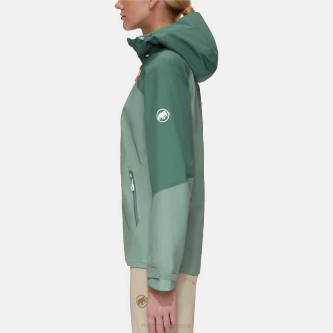 Mammut είδη ένδυσης γυναίκες convey tour hs σακάκι με κουκούλα νεφρίτης-σκούρο νεφρίτη J2DJ746