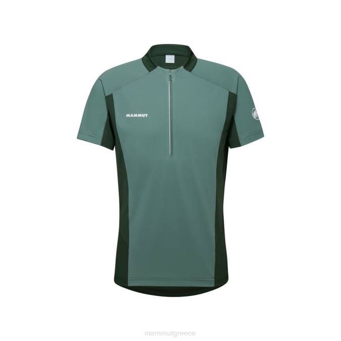 Mammut είδη ένδυσης άνδρες aenergy fl μπλουζάκι με μισό φερμουάρ σκούρα ξύλα νεφρίτη J2DJ854