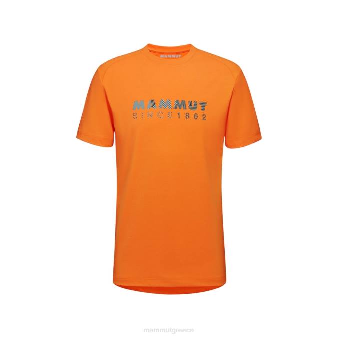 Mammut είδη ένδυσης άνδρες λογότυπο t-shirt trovat σκούρο μανταρίνι J2DJ882