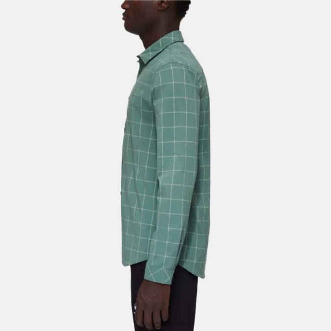 Mammut είδη ένδυσης άνδρες μακρυμάνικο πουκάμισο στο βουνό σκούρο νεφρίτη-νεφρίτη J2DJ1028