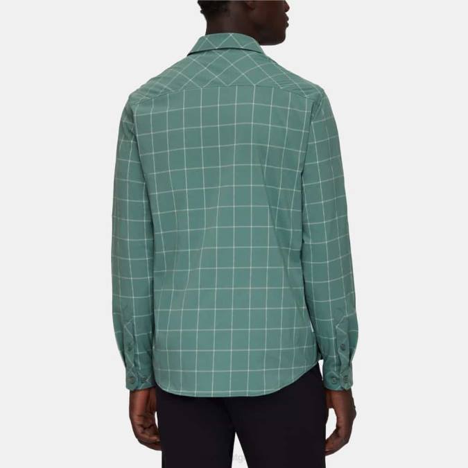 Mammut είδη ένδυσης άνδρες μακρυμάνικο πουκάμισο στο βουνό σκούρο νεφρίτη-νεφρίτη J2DJ1028