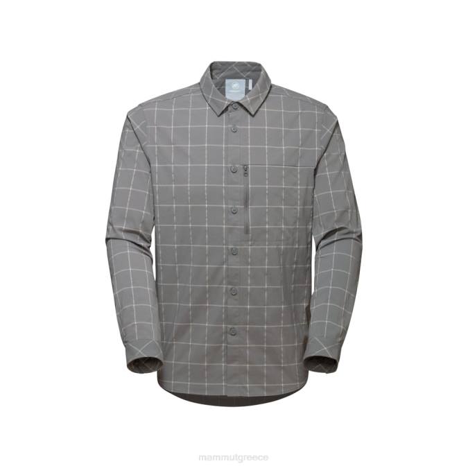 Mammut είδη ένδυσης άνδρες μακρυμάνικο πουκάμισο στο βουνό τιτάνιο-γρανίτης J2DJ211
