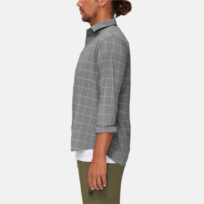 Mammut είδη ένδυσης άνδρες μακρυμάνικο πουκάμισο στο βουνό τιτάνιο-γρανίτης J2DJ211