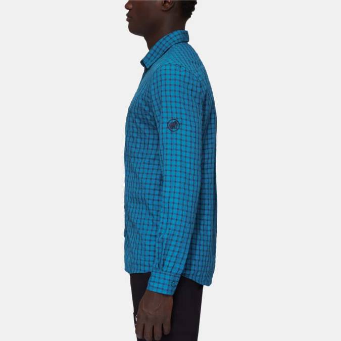 Mammut είδη ένδυσης άνδρες μακρυμάνικο πουκάμισο lenni βαθύς πάγος-θαλάσσιος J2DJ916