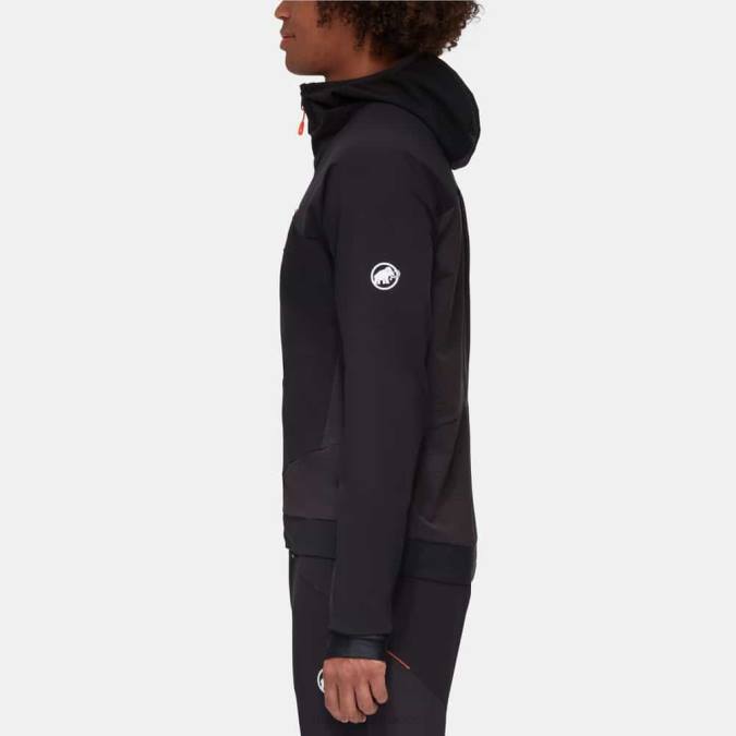 Mammut είδη ένδυσης άνδρες aenergy so υβριδικό μπουφάν με κουκούλα μαύρο-ζωηρό πορτοκαλί J2DJ14