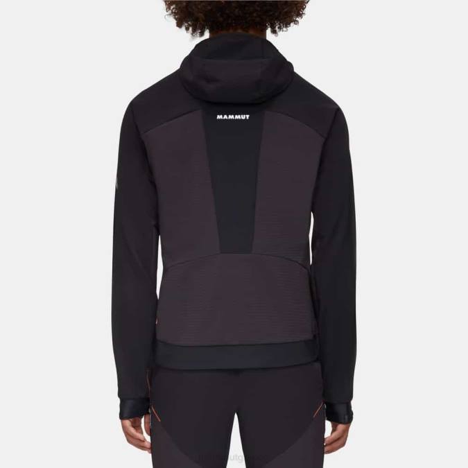 Mammut είδη ένδυσης άνδρες aenergy so υβριδικό μπουφάν με κουκούλα μαύρο-ζωηρό πορτοκαλί J2DJ14