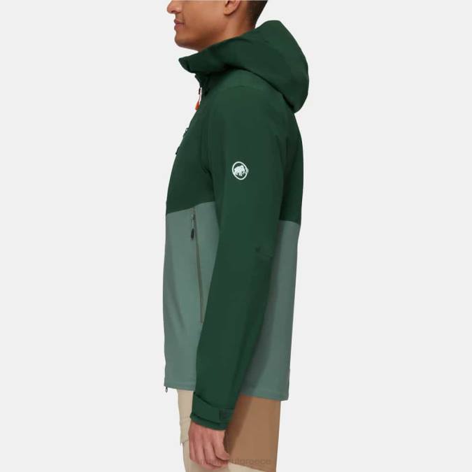 Mammut είδη ένδυσης άνδρες σακάκι alto guide hs με κουκούλα σκούρα ξύλα νεφρίτη J2DJ698