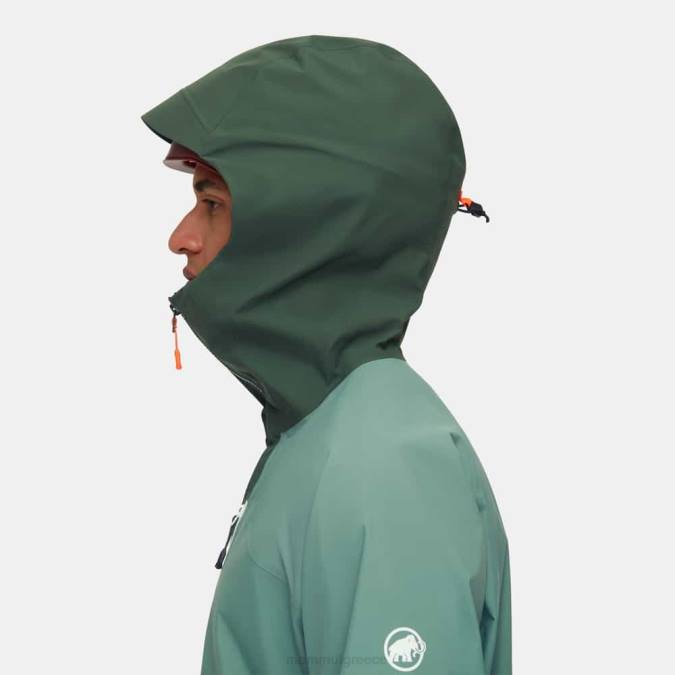 Mammut είδη ένδυσης άνδρες σακάκι taiss hs με κουκούλα σκούρα ξύλα νεφρίτη J2DJ693